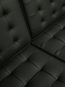 Sleek Executive Sofa in Black Faux Leather
