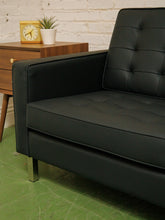 Load image into Gallery viewer, Sleek Executive Sofa in Black Faux Leather
