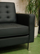 Load image into Gallery viewer, Sleek Executive Sofa in Black Faux Leather
