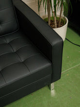 Load image into Gallery viewer, Sleek Executive Sofa in Black Faux Leather
