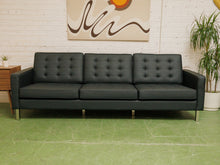 Load image into Gallery viewer, Sleek Executive Sofa in Black Faux Leather
