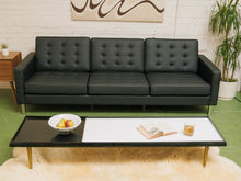 Load image into Gallery viewer, Sleek Executive Sofa in Black Faux Leather
