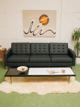 Load image into Gallery viewer, Sleek Executive Sofa in Black Faux Leather
