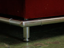 Load image into Gallery viewer, Vintage raspberry sectional sofa with chrome base
