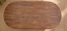 Load image into Gallery viewer, Rizzo 60-inch oval pine dining table top view showing natural grain and knots

