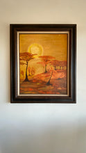 Load image into Gallery viewer, Vintage Sunset Landscape, Painting Framed
