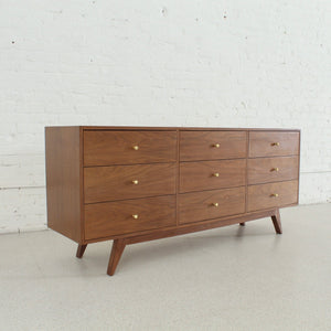 Hansen Nine Drawer Walnut Dresser