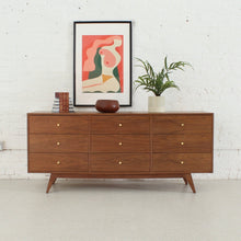 Load image into Gallery viewer, Hansen Nine Drawer Walnut Dresser
