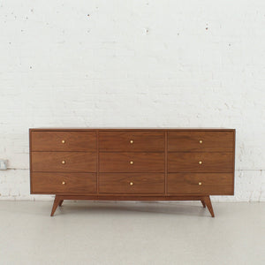 Hansen Nine Drawer Walnut Dresser