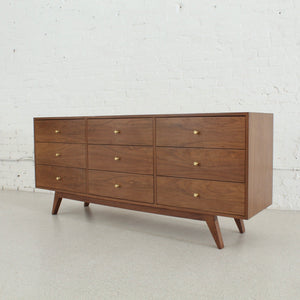 Hansen Nine Drawer Walnut Dresser