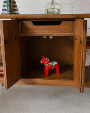 Load image into Gallery viewer, Vintage Rolling Bar Cabinet with Shelves
