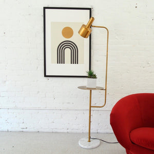 Janae Gold and Marble Table Floor Lamp