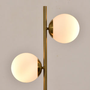 Brass Double Globe Floor Lamp