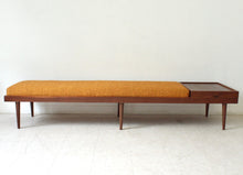 Load image into Gallery viewer, Walnut Long Bench Customizable Size in Mustard
