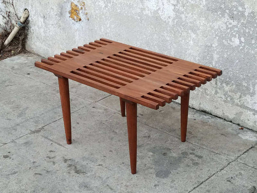 Short Wood Slat Bench