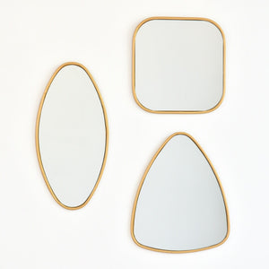 Mika Rounded Square Mirror in Gold