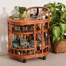 Load image into Gallery viewer, Boho Bamboo Bar Cart
