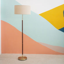 Load image into Gallery viewer, Mid Century Modern Floor Lamp with Brass Base
