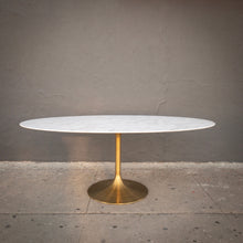 Load image into Gallery viewer, Oval Tulip Table with Gold Base (78L)
