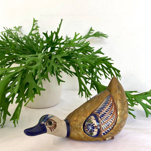 Hand-painted Brass and Ceramic Bird