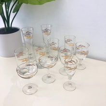 Load image into Gallery viewer, Gold wheat Assorted Glasses - set of 9
