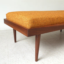 Load image into Gallery viewer, Walnut Long Bench Customizable Size in Mustard
