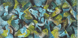 Green Aqua Olive Abstract Acrylic on Canvas