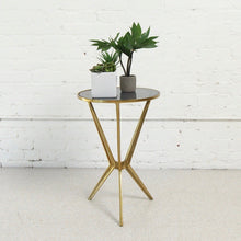 Load image into Gallery viewer, Diana Smoked Glass and Gold Side Table
