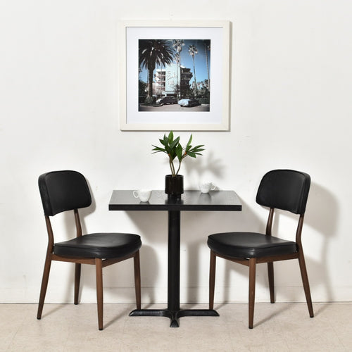 Black Ebonized Wood 4 Person Dinette Table