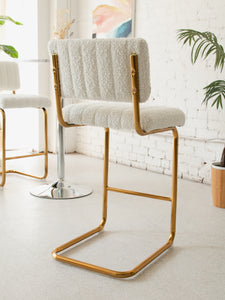 Cantilever Counter Stool w/ Sherpa Fabric
