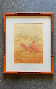 Orange Spill, Watercolor Framed