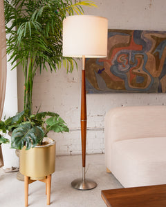 Mindy Cigar Floor Lamp with Silver Base