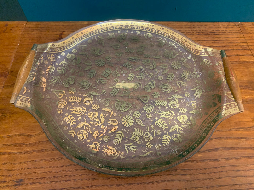 1960's Large Gold Leaf Tray