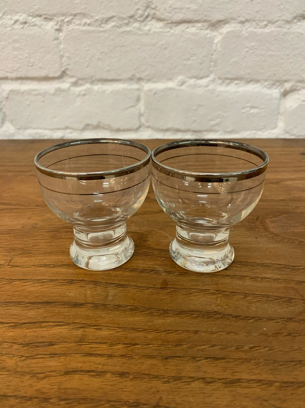 Cocktail Glasses with Silver Rim - Set of 2