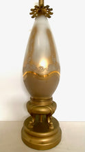 Load image into Gallery viewer, Single vintage glass / gold lamp
