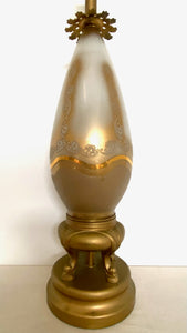 Single vintage glass / gold lamp