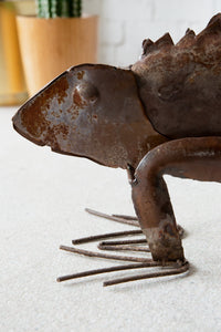 Metal Iguana Sculpture