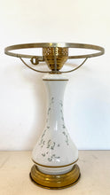 Load image into Gallery viewer, Single vintage white / brass lamp

