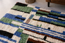 Load image into Gallery viewer, Vintage Pink, Blue, and Green Berber Rug
