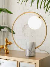 Load image into Gallery viewer, Gold Circle Table Lamp
