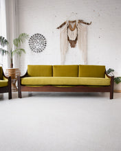 Load image into Gallery viewer, Chartreuse Velvet Sofa
