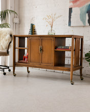 Load image into Gallery viewer, Vintage Rolling Bar Cabinet with Shelves
