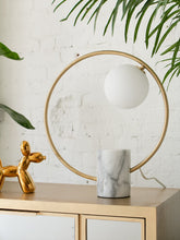 Load image into Gallery viewer, Gold Circle Table Lamp
