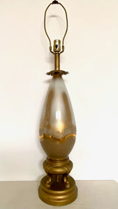 Single vintage glass / gold lamp