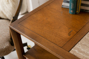 Vintage Rolling Bar Cabinet with Shelves