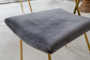 Zina Accent Chair in Grey Velvet