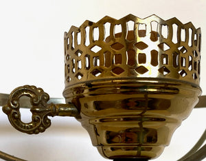Single vintage white / brass lamp
