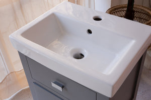 Grey Metal & Ceramic Bathroom Sink by Water Creation