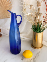 Load image into Gallery viewer, Blue Glass Vase Pitcher

