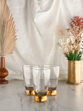 Load image into Gallery viewer, Gold Bottom Vintage Glasses set of 3
